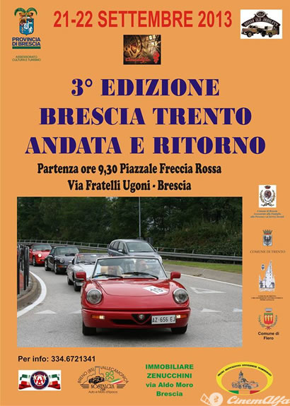 Brescia - Trento A/R - 22 e 23 Settembre 2013 cinemalfa associazione alfisti alfa romeo cinema italia