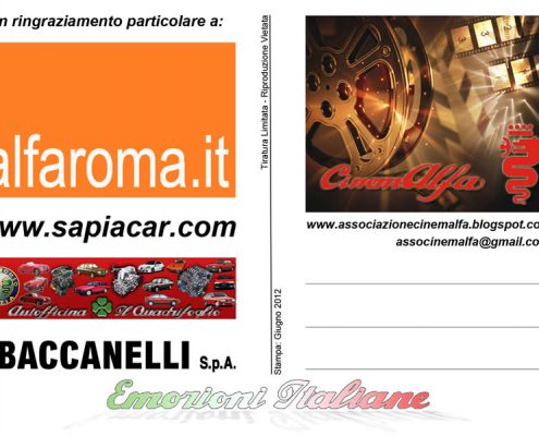 emozioni italiane cartoline cinemalfa associazione alfisti alfa romeo cinema italia